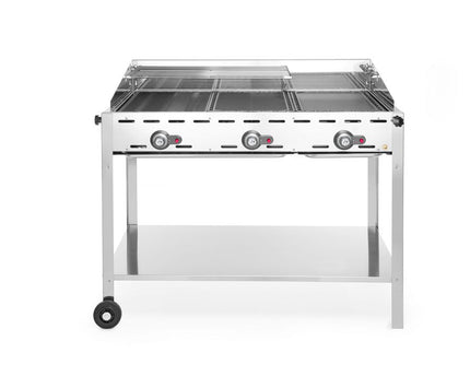Grillsystem Green Fire 3 Brenner, HENDI, Profi Line, 17,4kW, 1078x612x(H)825mm