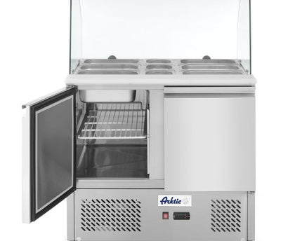 Kühltisch, zweitürig mit Glasdisplay 300L, Arktic, 230V/310W, 912x702x(H)1330mm