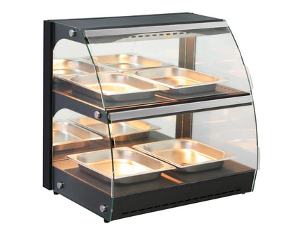 Warmhaltevitrine mit Quarzheizung, 2 Regalböden, HENDI, 230V/560W, 650x485x(H)630mm