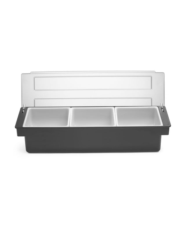 Zutatenbox – 3 Behälter, BarUp, Schwarz, 480x150x(H)100mm