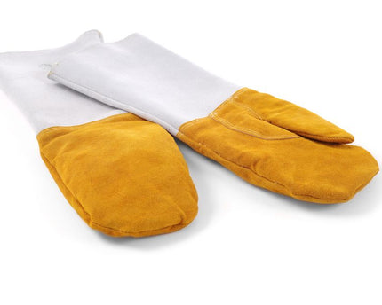 Leder-Grillhandschuhe hitzebeständig – 2 Stück, HENDI, 2 Stk., (L)460mm