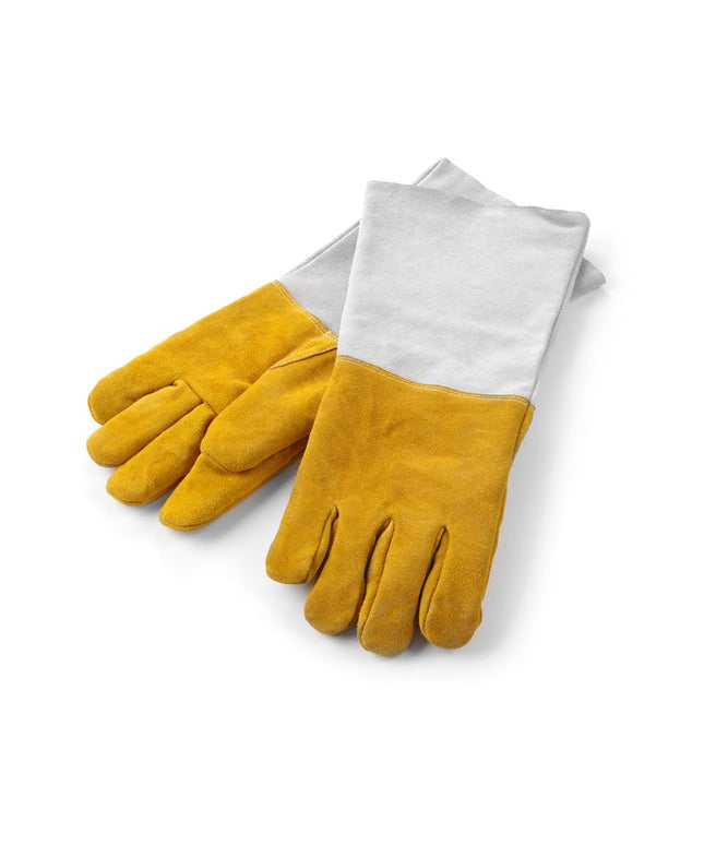 Leder-Grillhandschuhe hitzebeständig – 2 Stück, HENDI, 2 Stk., (L)460mm
