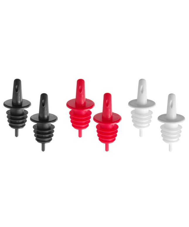Freifluss-Gießer - Set aus 6 Stück, Bar up, 2x schwarz, 2x weiß, 2x rot, 6 pcs